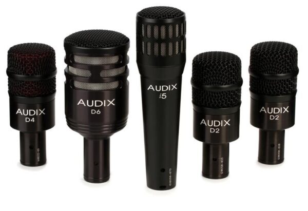 AUDIX D-series 5 piece drum set microphones