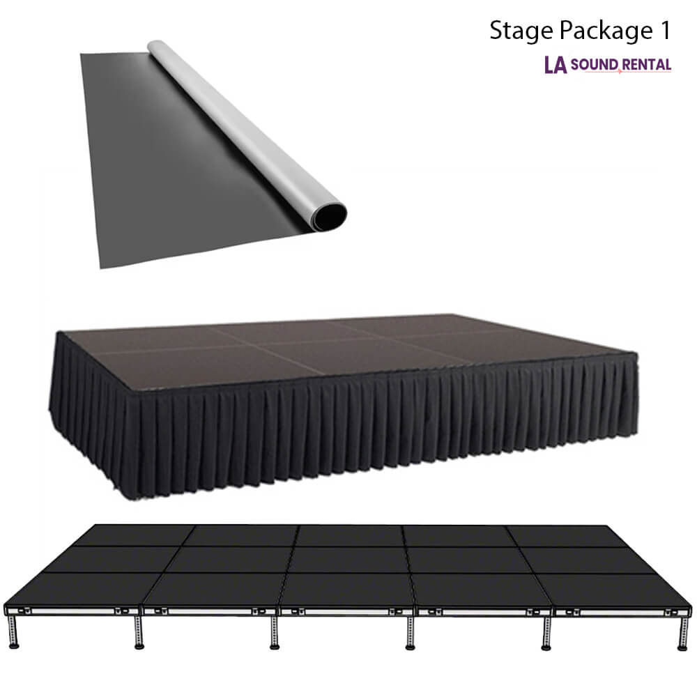 Package picture including stage and skirts.